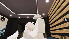 Fox girl gets pounded doggystyle with rough riding and cumshot on big tits.