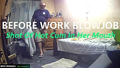 Hey, check out this amateur Latina milf giving a deepthroat blowjob before work with a hot cumshot in her mouth! 😏