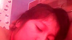 Estelita is giving a close-up blowjob to this thick cock in our homemade video