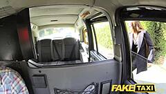 Fake Taxi Driver Delivers Massive Facial Cumshot To Brunette Passenger In Stockings After Doggystyle In The Car!