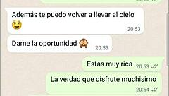 The Latina teen got wet during phone web chat, whispering quiero que cojas otra vez ella no se va a enterar.