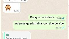 The Latina teen got wet during phone web chat, whispering quiero que cojas otra vez ella no se va a enterar.