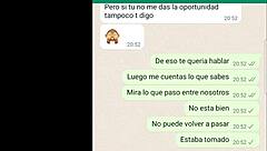 The Latina teen got wet during phone web chat, whispering quiero que cojas otra vez ella no se va a enterar.