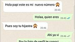 The Latina teen got wet during phone web chat, whispering quiero que cojas otra vez ella no se va a enterar.