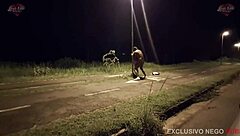 married woman hits the street and a stranger with a huge cock fucks her so hard she forgets her husband is filming