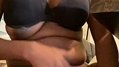 i got this shaved pussy all creamy and juicy, pretty ebony ass shaking in solo masturbation