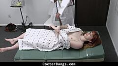 hannah grace arrives at the hospital for her intimate checkup with the shy redhead teen patient. doctorbangs handles the young nurse's examination.