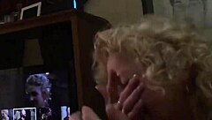 The story unfolds with a milf giving an intense blowjob in a neutral setting