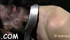 hey, is this beauty getting rough bondage sex for her adorable feet in bizarre european couple play?