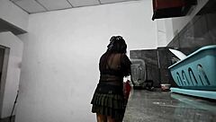 the neighbor's acting all weird, spying on me and jerking off like some total perv while i'm just chilling