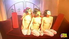 blondes and brunette dive into passionate lesbian threesome with intense pussy licking desires