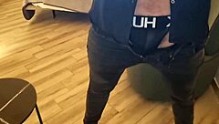 solo guy with big cock and ass masturbates until he cums and moans in pleasure