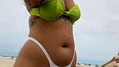 hey hubby watch this virgin fuck my ass right on the beach 😈🏖️