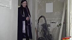 german scout picks up small tits cougar rina helena for her first anal pounding in pickup casting