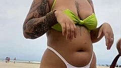 hey hubby watch this virgin fuck my ass right on the beach 😈🏖️