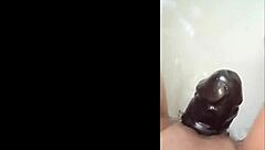 my smooth shaved latina milf pussy stuffed deep with big dildo