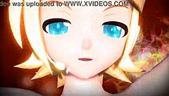 Alien bunny kagamine rin mod flaunts big tits ass in full nude costume.