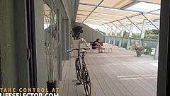 Pov footage shows sexy secretary Mary Bambola teasing with feet before riding cock hard in office