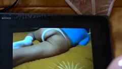 Whoa stepmom's huge curvy fat ass in lingerie and thongs makes me cum hard watching her voyeur handjobs on my big cock while she flashes hairy pussy!