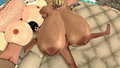 In sims 4 game giant-titted resort owner gets banged hard by oiled hooters play