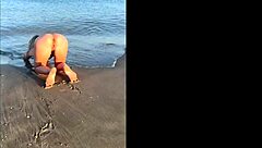 kleo furiosa shows off tight pussy and small tits on sunny beach