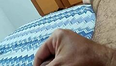 guy jerks his massive monster cock in intense solo session