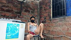 whoa my slutty neighbor lifts her dress in the yard flashing that pretty pussy