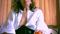 bored milf dresses as sexy pirate 😍 fucks carrots in caribbean vibe