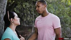 oh man i can't stop spying on this petite teen getting railed raw by huge black cock