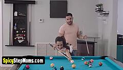 oh man, this skinny milf bends over for monster cock doggystyle pounding in billiard lesson