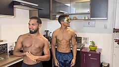 Husband Summons Two Friends to Devour Skinny Wife's Tight Pussy on Honeymoon Night