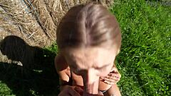 kira was dying for public sex so i bent her over that haystack and pounded her wet pussy