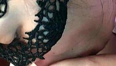 chinese wife pours yogurt on hubby's cock and licks it clean 😋