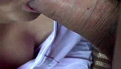 chinese wife pours yogurt on hubby's cock and licks it clean 😋