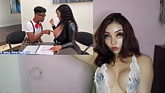 la maestra tetona se pone cachonda y cabalga la verga de su alumno hasta el orgasmo creampie.