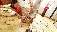 mai bailey and eva may finger and lick in lingerie with food play