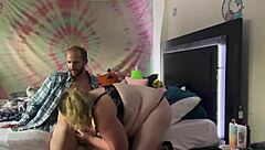 Overwhelmed by lust sucking that monster cock with my big tits heaving