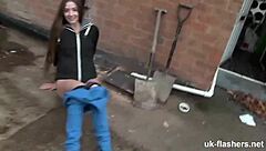 Wanna see Leyla Morgan finger her shaved pussy while flashing publicly around town?