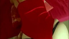 oh man that french milf in red SATIN LINGERIE gets her PUSSY FUCKED doggystyle with spanking