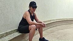 That tough soccer girl lost the bet to her mechanic buddy and paid up with her juicy ass on camera