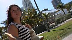 brunette whore fucked hard before facial cumshot