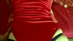 oh man that french milf in red SATIN LINGERIE gets her PUSSY FUCKED doggystyle with spanking