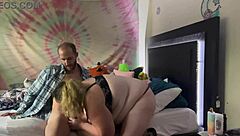 Overwhelmed by lust sucking that monster cock with my big tits heaving