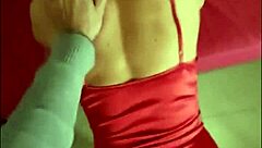 oh man that french milf in red SATIN LINGERIE gets her PUSSY FUCKED doggystyle with spanking