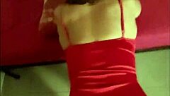 oh man that french milf in red SATIN LINGERIE gets her PUSSY FUCKED doggystyle with spanking