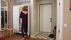 redhead teen spreads tight pussy for stepdaddy's hard pounding