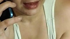 Pornnapplepie sneaks in as old man calls during her steamy visit