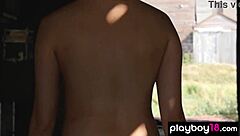 i'm this nude blonde milf showing off my farm and shaved pussy