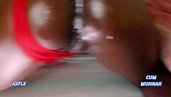 hot ebony couple bends over in red panties for anal creampie cumshot compilation