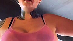 at the gym i got sweaty with this tanned babe her wet pussy dripped down her legs